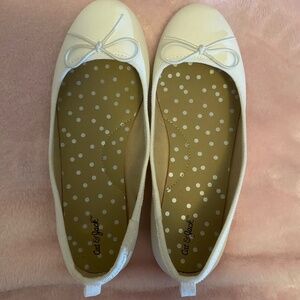 White ballet flats